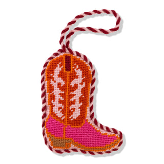 Furbish Studio Needlepoint Ornament, Cowboy Boot