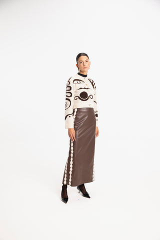 Cala De La Cruz Jade Cardigan, Cairo Ivory