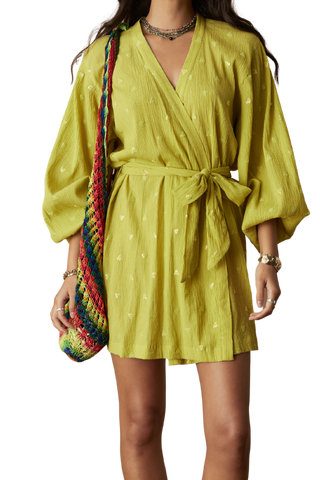 BOTEH Solene Sequin Robe Dress, Chartreuse