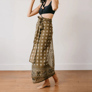 Sunshine Tienda Tie Sarong, Olive Bandana