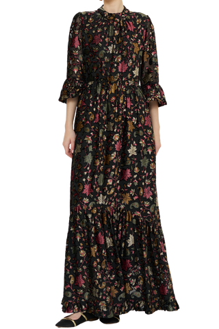 Oliphant High Neck Bell Maxi, Kathmandu Black