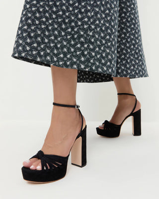Loeffler Randall Rivka Leather Knot Platform Sandal, Black