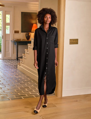 Frank & Eileen Maxi Shirtdress, OverDye Black