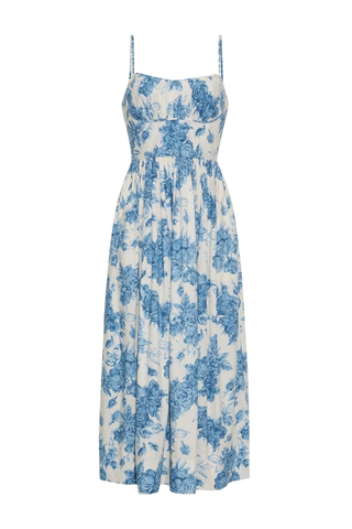 Cara Cara Alba Midi Dress, Tossed Floral Blue