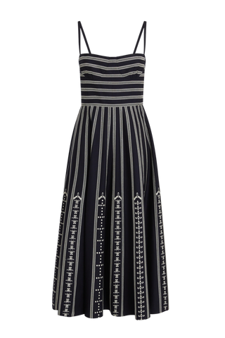 Emporio Sirenuse Soraya Greek Mask Dress, Navy Blue 106