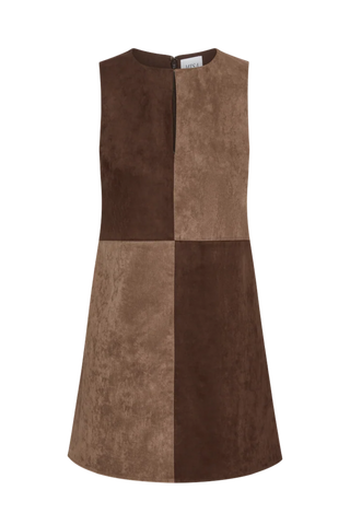 Misa Sigrid Dress, Faux Suede Mix