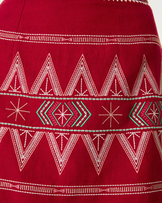 Emporio Sirenuse Giuliana Ballerina Embroidery Skirt, Red Dahlia