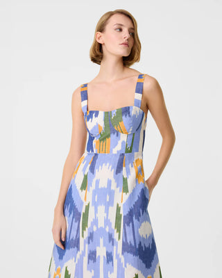 Emporio Sirenuse Azzurra 2 Watercolor Ikat Dress, Blue
