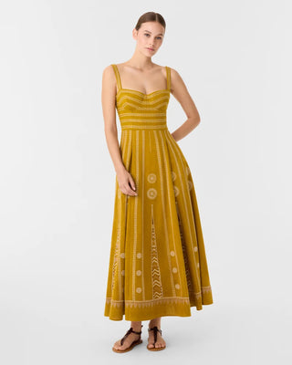 Emporio Sirenuse Elida 2 Backgammon Dress, Ochra