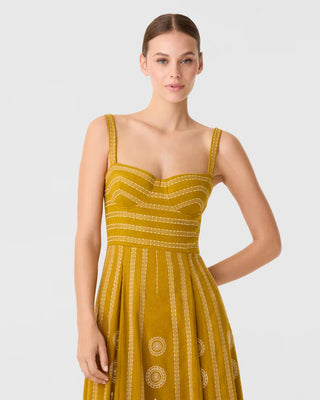 Emporio Sirenuse Elida 2 Backgammon Dress, Ochra