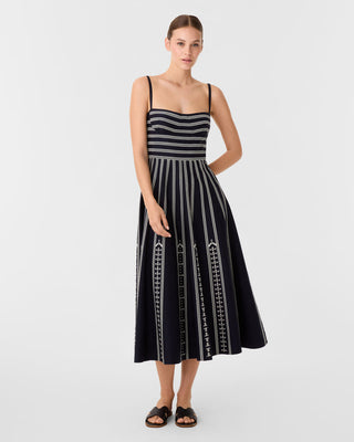 Emporio Sirenuse Soraya Greek Mask Dress, Navy Blue 106