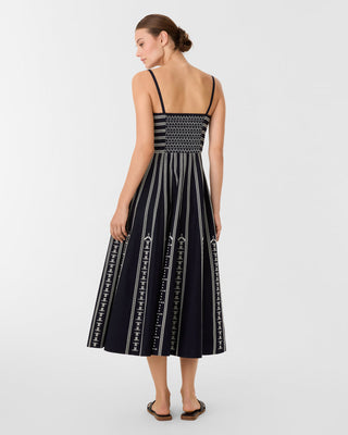 Emporio Sirenuse Soraya Greek Mask Dress, Navy Blue 106