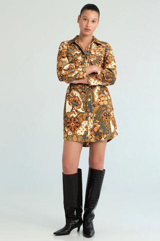 Cara Cara Villena Dress, Vintage Patchwork Blue