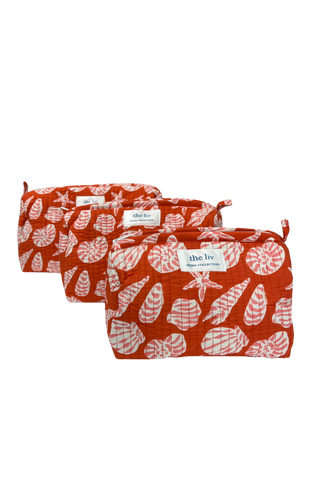 Toiletry Bag Set, Shell Collector Red