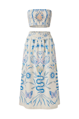 Cleobella Sylvan Top Midi Skirt Set, Lunada Print
