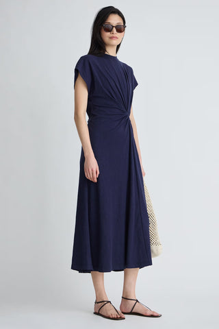 Apiece Apart Volta Twist Dress, Navy