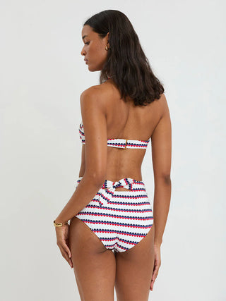 LemLem Ava Bandeau Top with Elsi High Waist Bottom, Kibebi Marine
