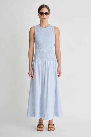 Apiece Apart Siempre Tank Maxi, Blue and White Stripes