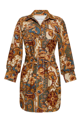 Cara Cara Villena Dress, Vintage Patchwork Blue