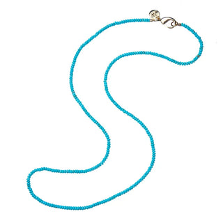 Jane Win Double Wrap Diamond Cut Beaded Necklace, Turquoise