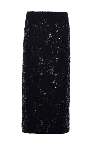 Cara Cara Yuma Sequin Skirt, Black Sequin Knit