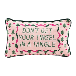 Furbish Studio Needlepoint Pillow, Tinsel in Tangle