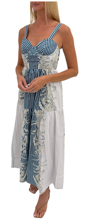 Anna Cate Mallory Midi, Palm Stripe