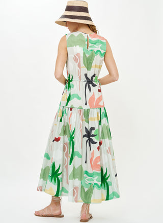Oliphant Sleeveless Piped Maxi, Paradiso Petal