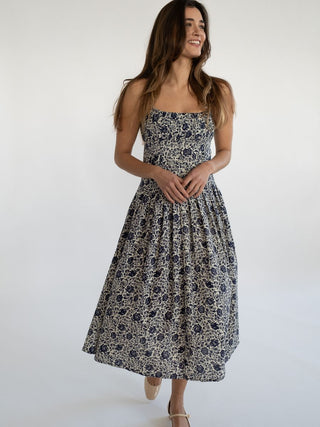 Mille Tully Dress, Indigo Floral