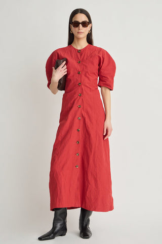 Apiece Apart Noor Button Front Maxi, Riding Red