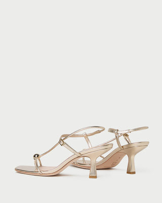 Loeffler Randall Triana Strappy Mid Heel Sandal, Champagne
