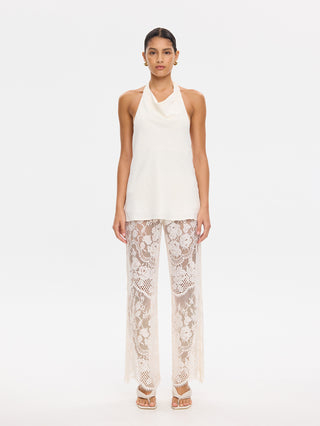 Kivari Arabella Halter Top, Cream