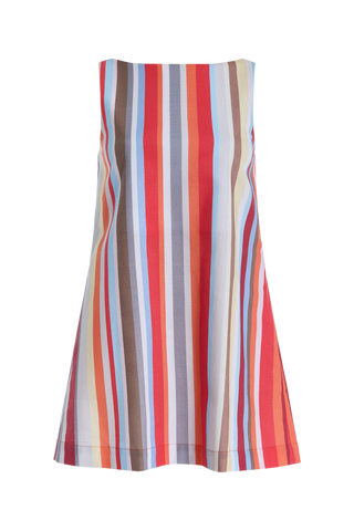 Coco Shop Pleated Back Mini Dress, Vibrant Stripe
