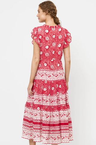 Oliphant Cinched Flirty Midi, Ambrosia Red