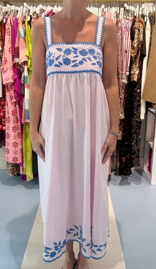 Juliet Dunn Sash Back Dress, Petal Pink Denim