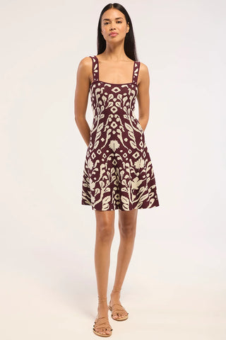 Misa Elodie Dress, Mirrored Botanicals