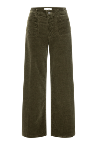 Frame LE Slim Palazzo Modernist Pocket Corduroy, Rich Military