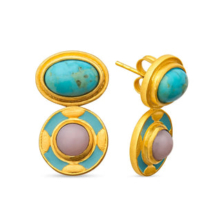 TS Christina Greene Blue Grotto Stud Earrings, Turquoise