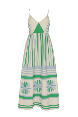 Carolina K Amelia Dress, Green Gardenia