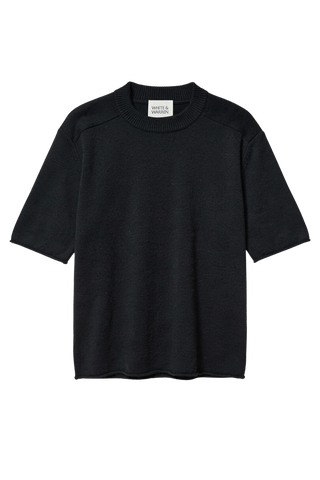 White & Warren Cashmere Oversized Tee, Black