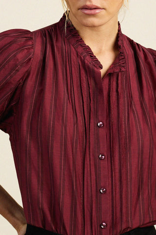 Trovata Mira Blouse, Garnet Stripe