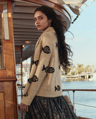 The Great The Swimming Fish Lodge Cardigan, Natural