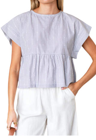 Love Tomas Dolman Peplum Top, James Stripe