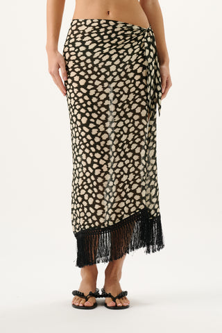 Roame. Pandora Fringe Skirt, Sauvage Noir
