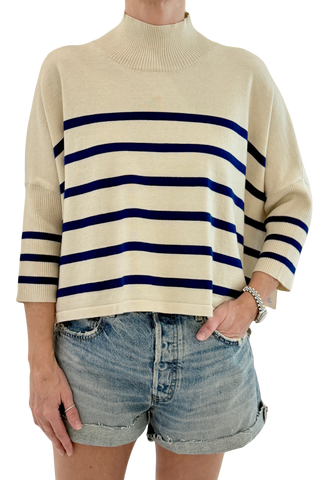 Kerisma Aja Stripe Sweater, Ecru Navy