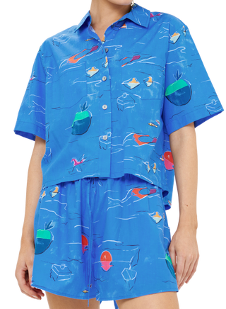 Oliphant Parker Top, Dip Blue