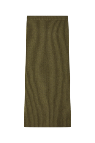 White & Warren Cashmere Skirt, Deep Olive