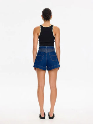 Kivari Tallulah Spliced Tank, Black Cream