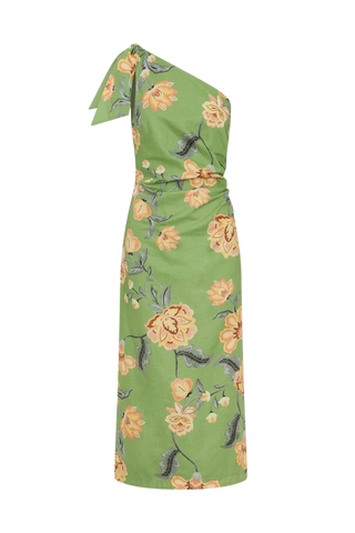 Kivari Eve One Shoulder Midi Dress, Green