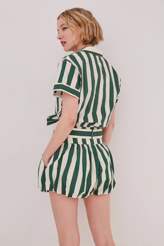 Cara Cara Asbury Top, Green White Stripe